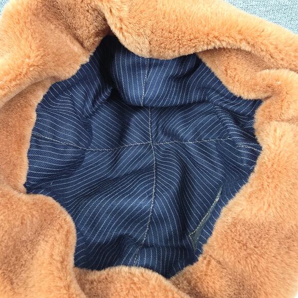 AH TANG TAILOR UNISEX BROWN FAUX FUR WINTER HAT – ROLLED BRIM, ONE SIZE - Picture 5 of 9